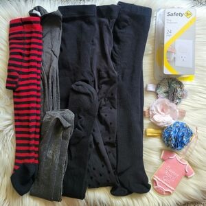 Baby Girl Tights, Headbands, Outlet Covers, Ornament Bundle